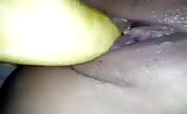 Nepali teen masturbating with a banana